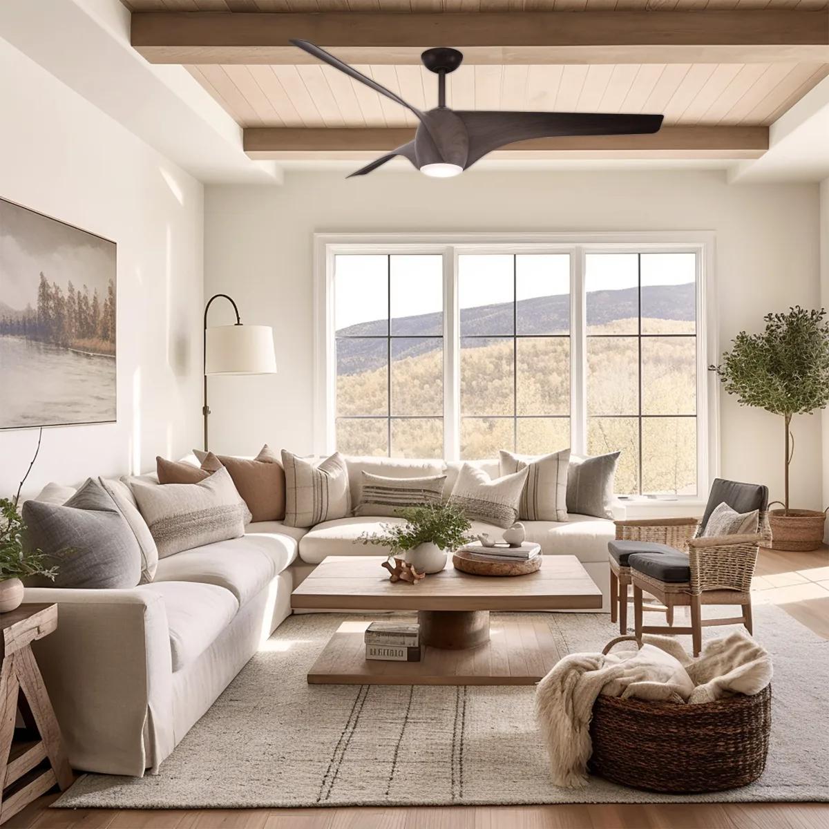 Airewave 65" Dark Maple LED Indoor Ceiling Fan with Remote - Bees Lighting