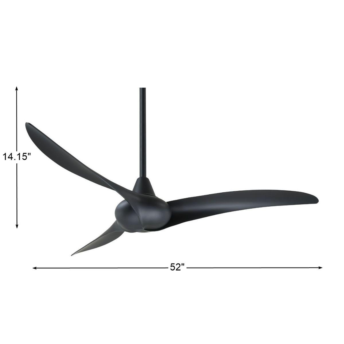 Wave 52" Coal Indoor Ceiling Fan with Remote - Bees Lighting