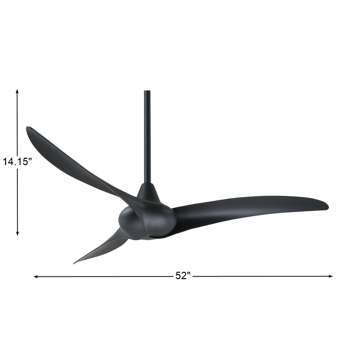 Wave 52" Coal Indoor Ceiling Fan with Remote - Bees Lighting