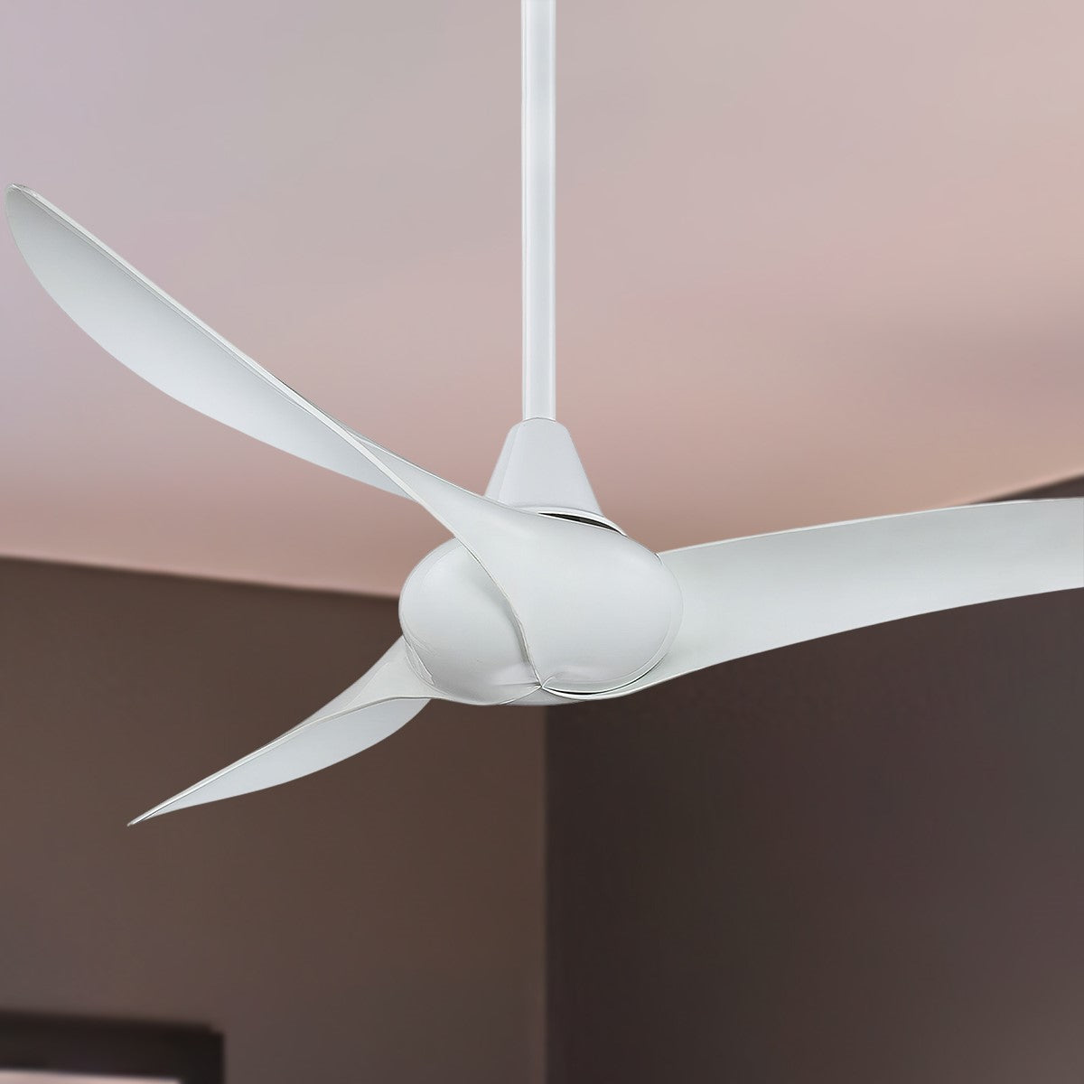 Wave 52" White Indoor Ceiling Fan with Remote - Bees Lighting