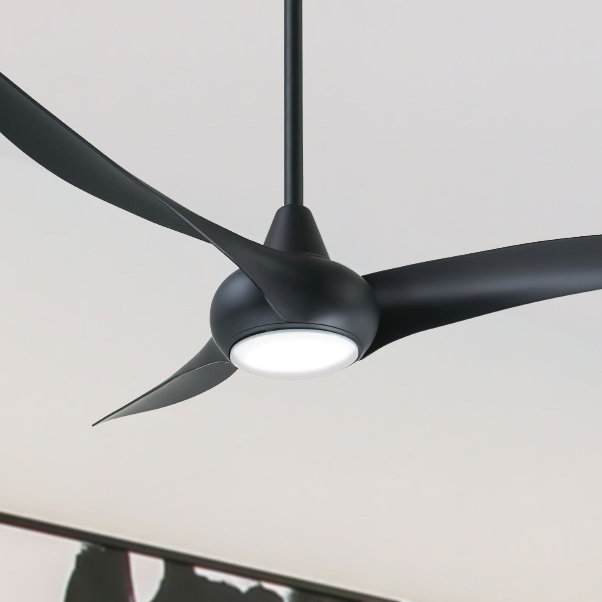 Light Wave LED 52" Black Coal Modern Ceiling Fan with Light and Remote - Bees Lighting