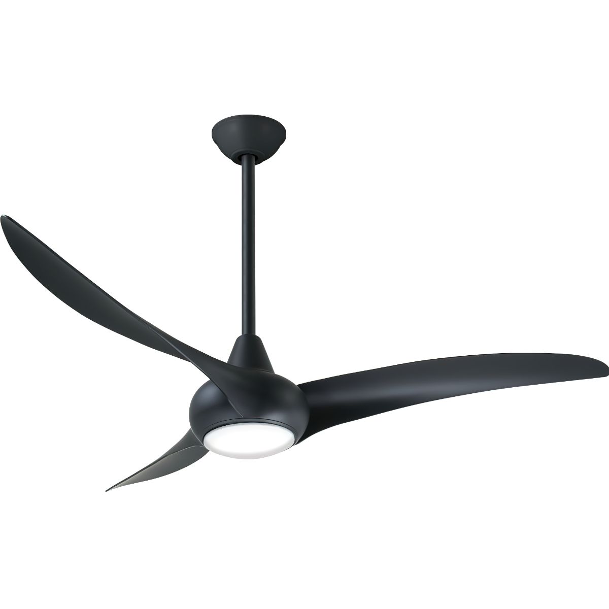 Light Wave LED 52" Black Coal Modern Ceiling Fan with Light and Remote - Bees Lighting