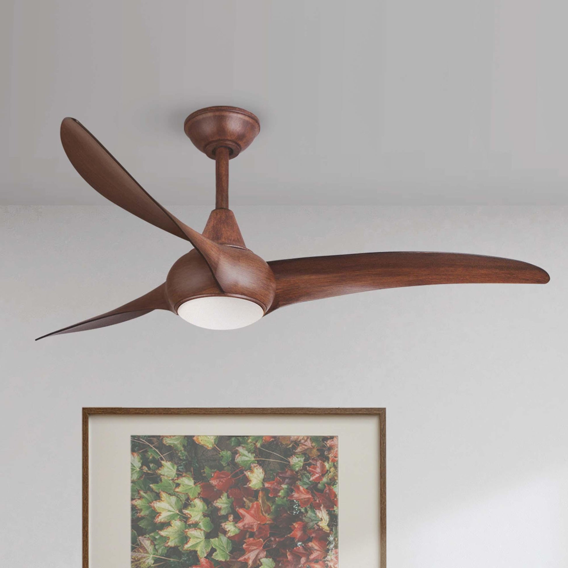 Light Wave LED 52" Distressed Koa Modern Ceiling Fan with Light and Remote - Bees Lighting
