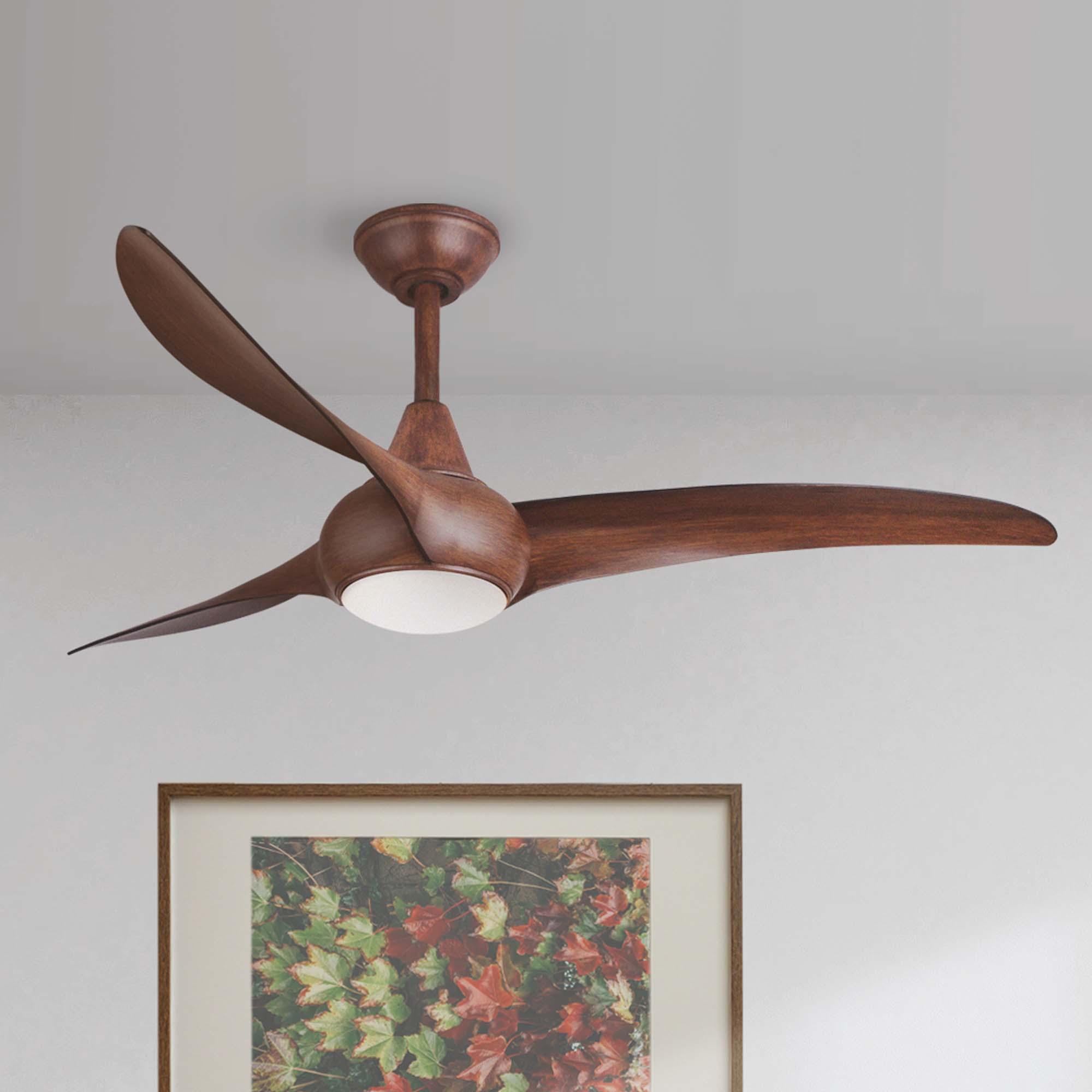 Light Wave LED 52" Distressed Koa Modern Ceiling Fan with Light and Remote - Bees Lighting
