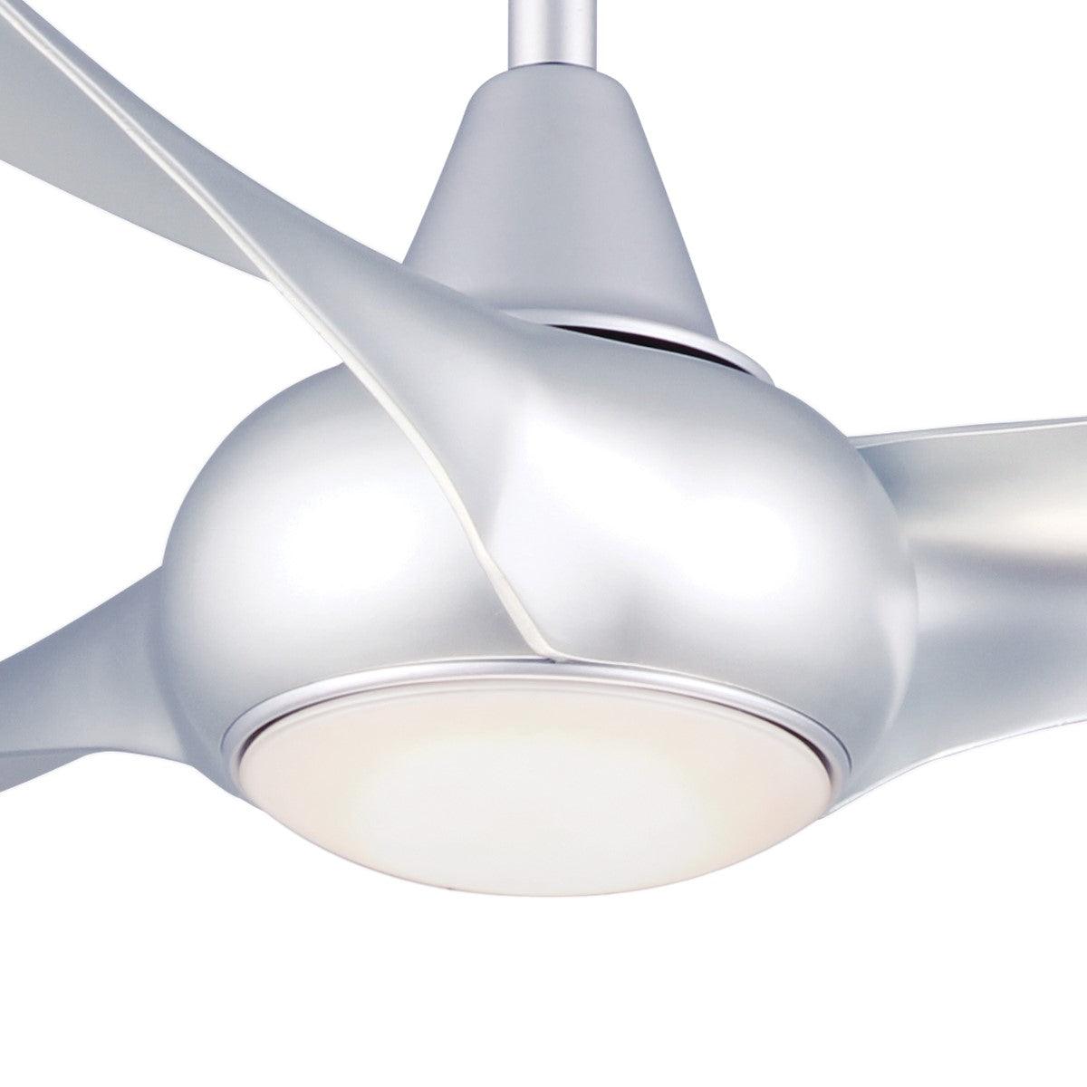 Light Wave LED 52" Silver Modern Ceiling Fan with Light and Remote - Bees Lighting