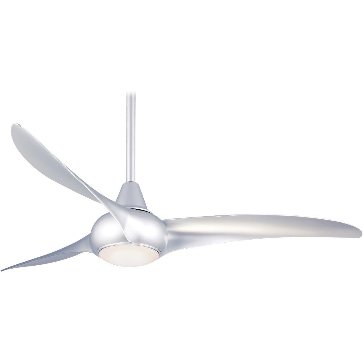 Light Wave LED 52" Silver Modern Ceiling Fan with Light and Remote - Bees Lighting
