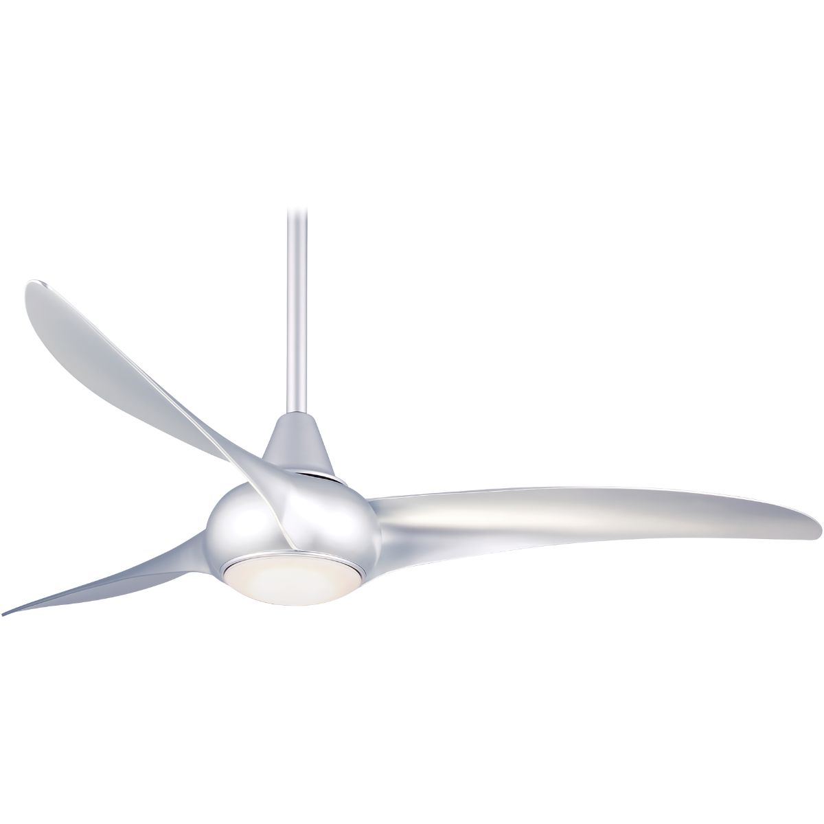 Light Wave LED 52" Silver Modern Ceiling Fan with Light and Remote - Bees Lighting