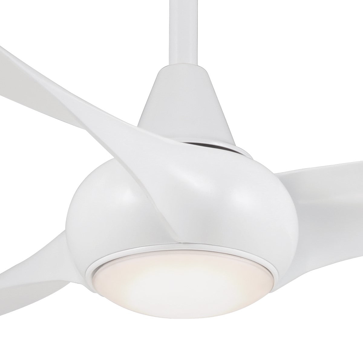 Light Wave LED 52" White Modern Ceiling Fan with Light and Remote - Bees Lighting