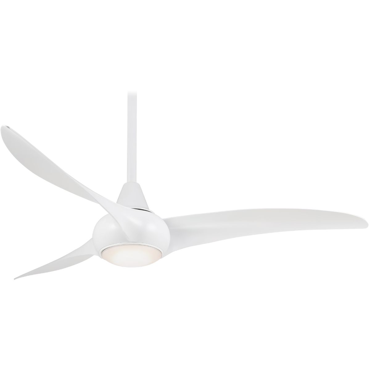 Light Wave LED 52" White Modern Ceiling Fan with Light and Remote - Bees Lighting
