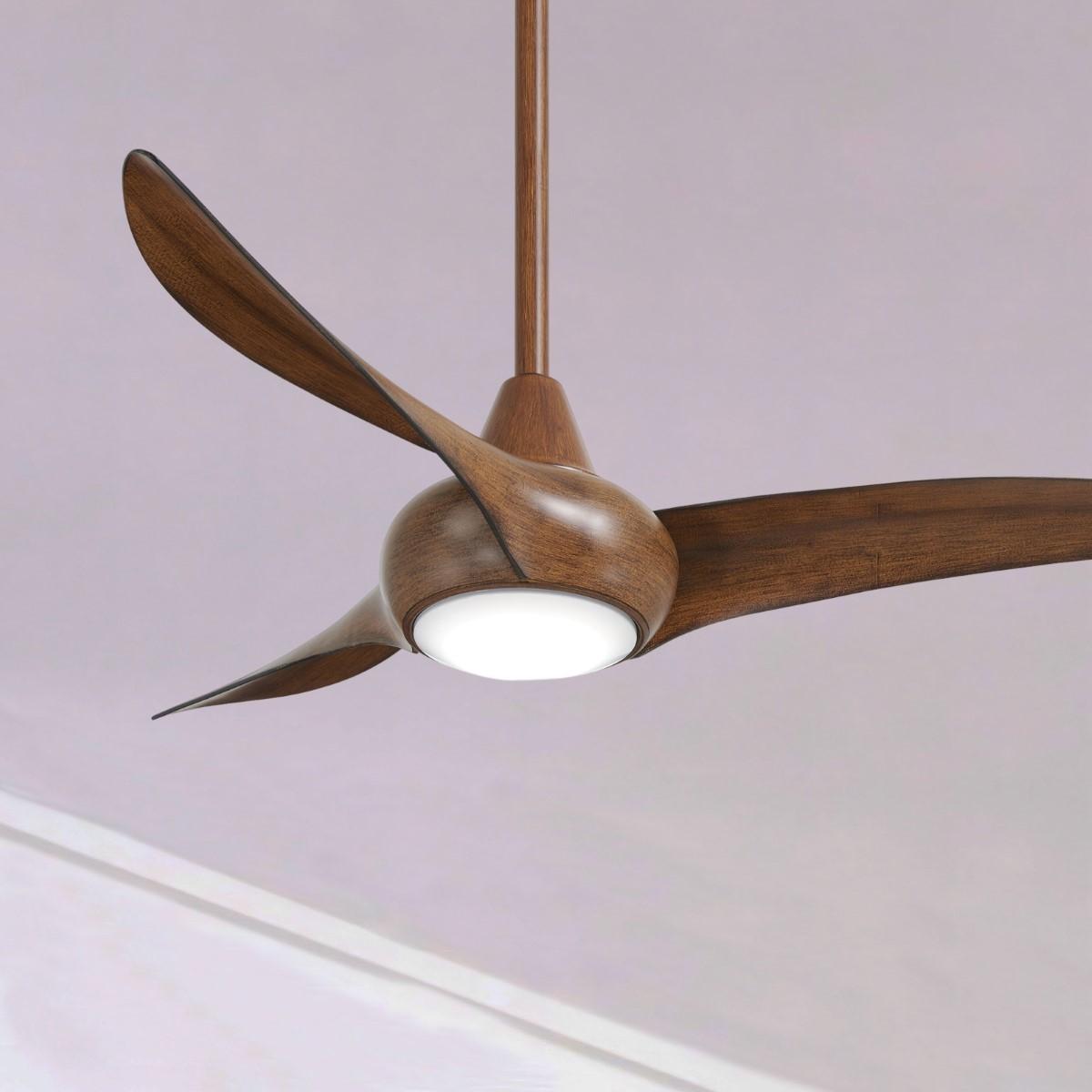 Light Wave LED 44" 3-Blade Distressed Koa Ceiling Fan with Light and Remote - Bees Lighting