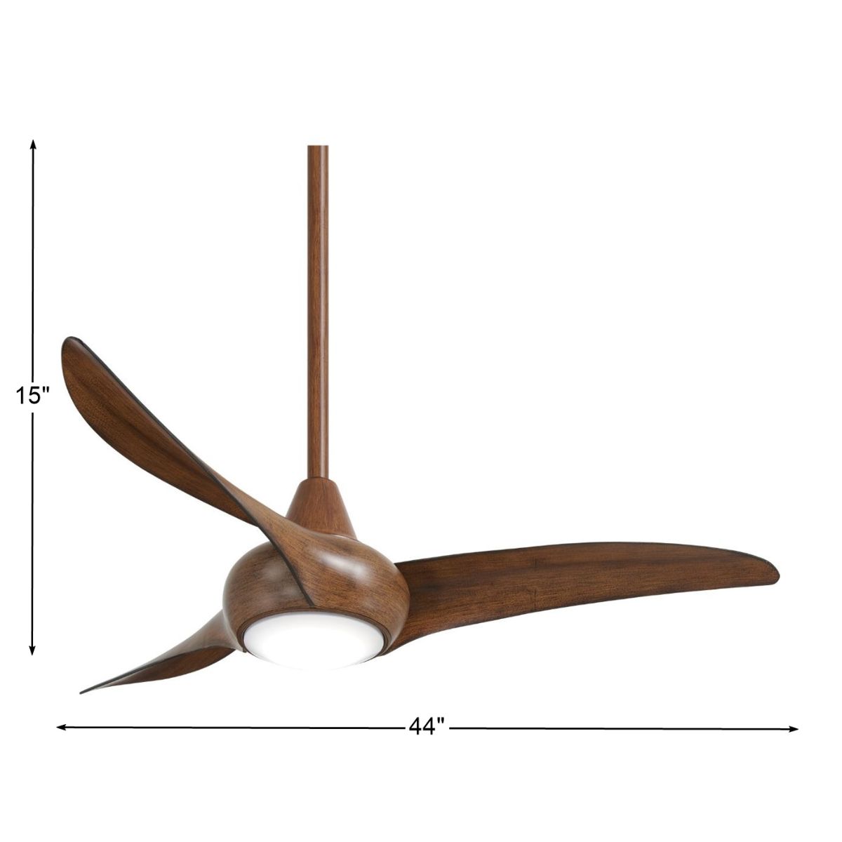 Light Wave LED 44" 3-Blade Distressed Koa Ceiling Fan with Light and Remote - Bees Lighting