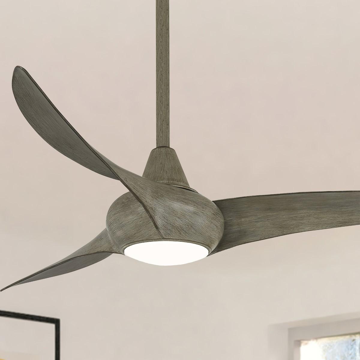 Light Wave LED 44" 3-Blade Driftwood Ceiling Fan with Light and Remote - Bees Lighting
