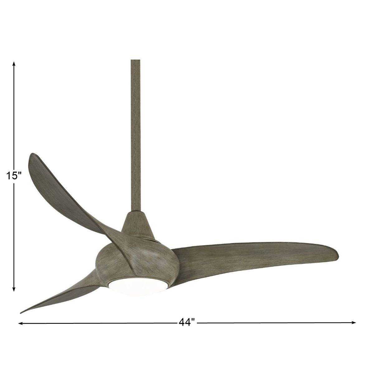 Light Wave LED 44" 3-Blade Driftwood Ceiling Fan with Light and Remote - Bees Lighting