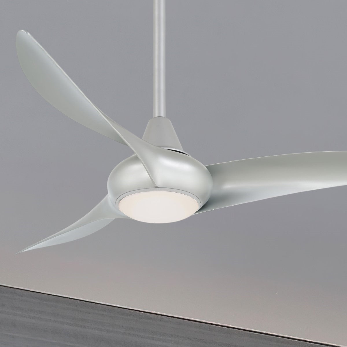Light Wave LED 44" 3-Blade Silver Ceiling Fan with Light and Remote - Bees Lighting