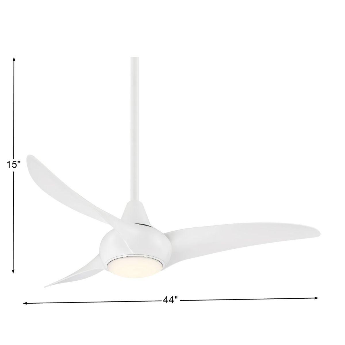 Light Wave 44 Inch Modern Propeller Ceiling Fan With Light And Remote