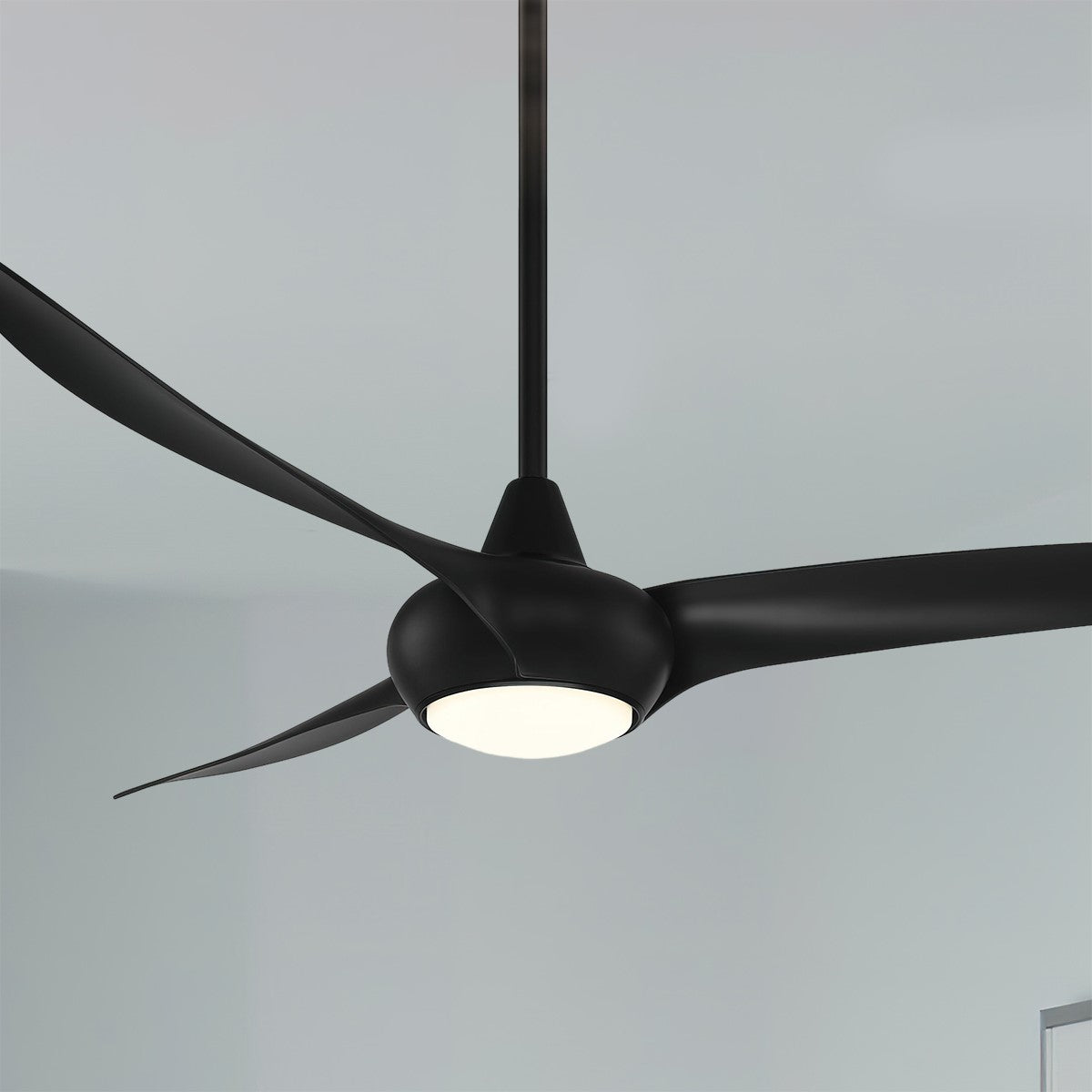 Light Wave LED 65" Black Coal Large Ceiling Fan with Light and Remote - Bees Lighting