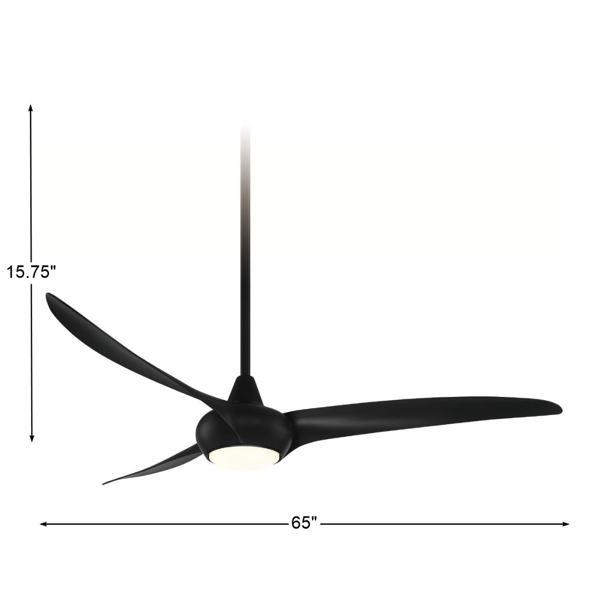Light Wave LED 65" Black Coal Large Ceiling Fan with Light and Remote - Bees Lighting