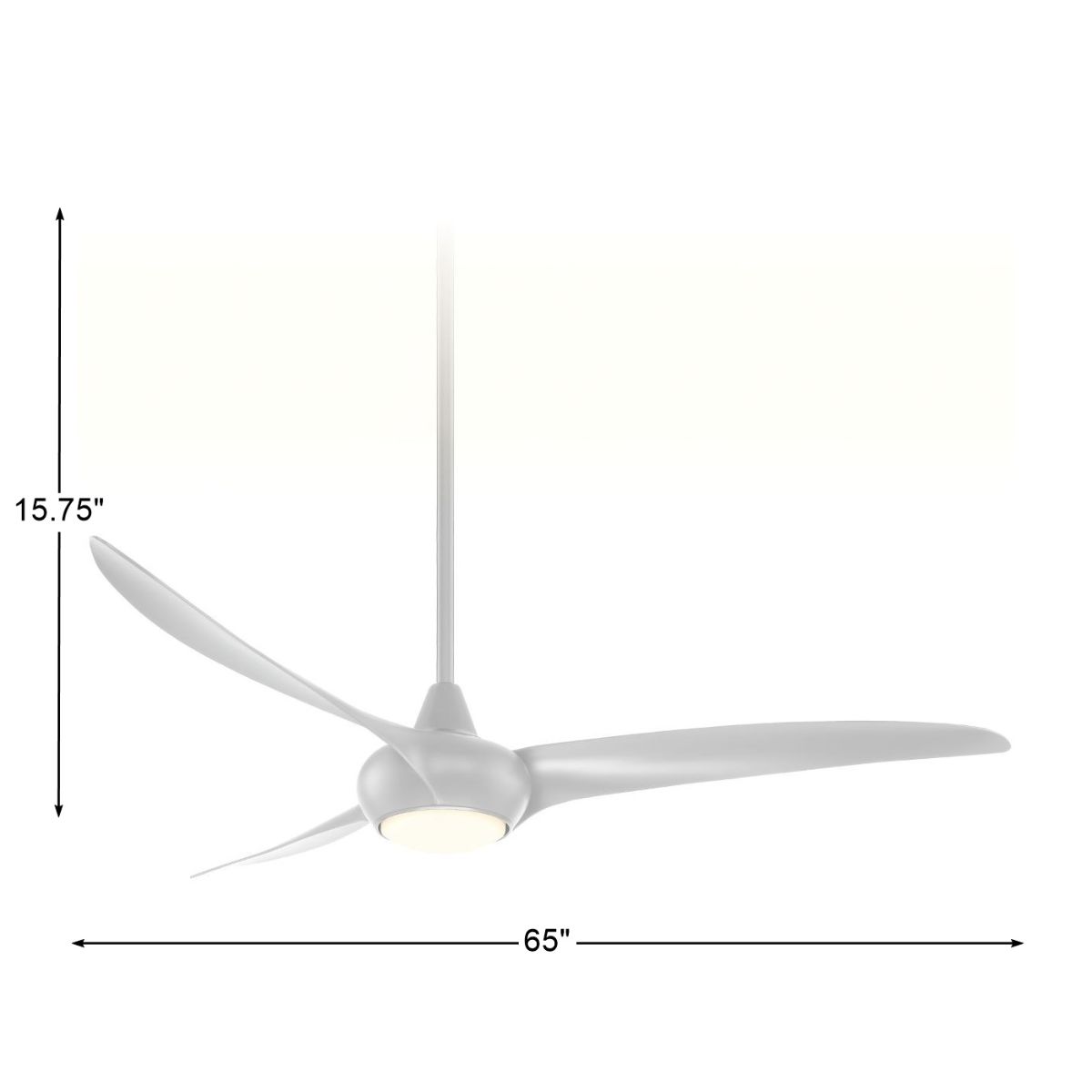 Light Wave LED 65" Silver Large Ceiling Fan with Light and Remote - Bees Lighting