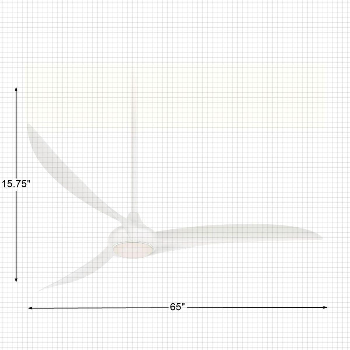 Light Wave LED 65" White Large Ceiling Fan with Light and Remote - Bees Lighting