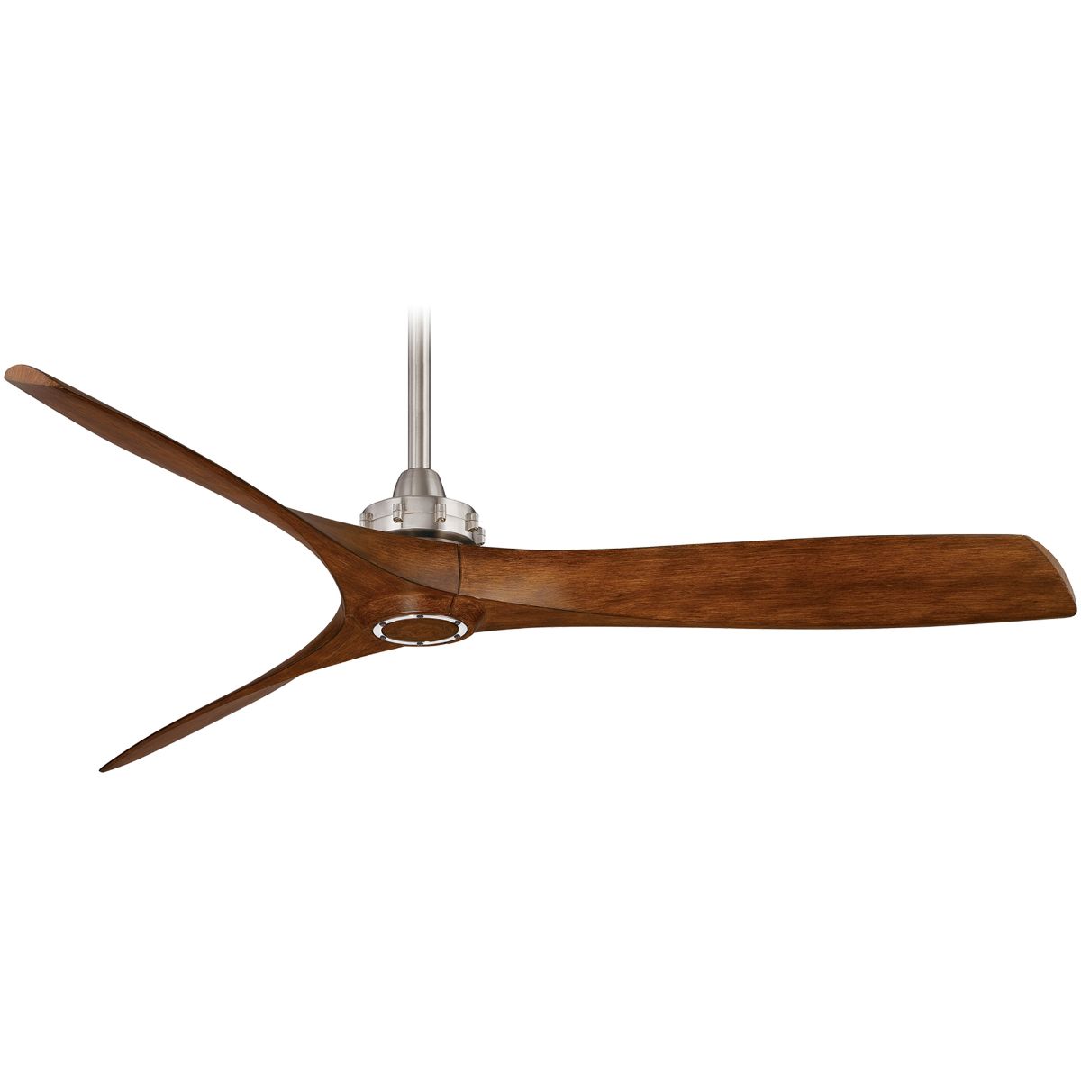 Aviation 60" Brushed Nickel & Distressed Koa Indoor Ceiling Fan with Remote - Bees Lighting