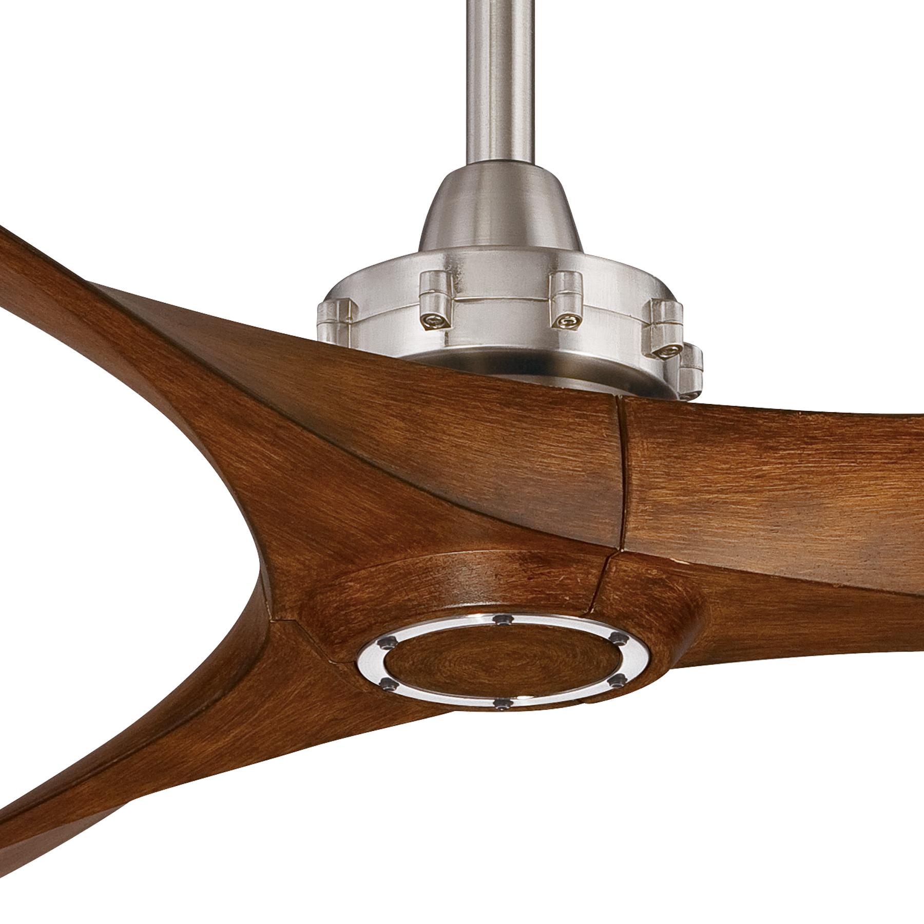 Aviation 60" Brushed Nickel & Distressed Koa Indoor Ceiling Fan with Remote - Bees Lighting