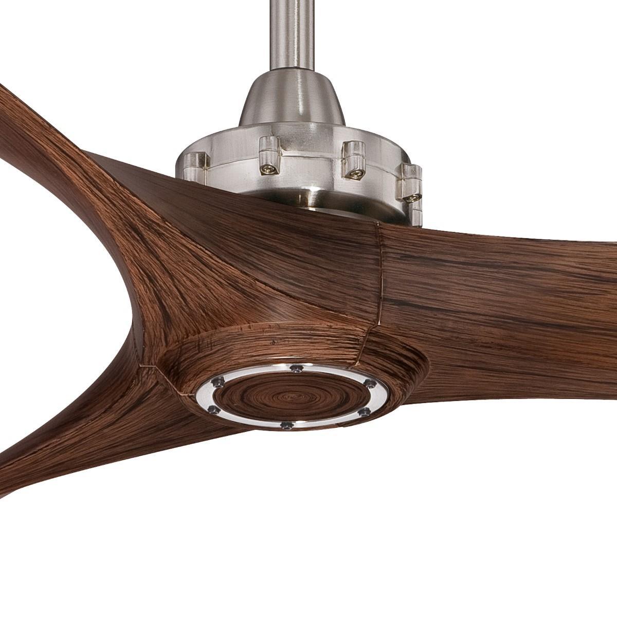 Aviation 60" Brushed Nickel and Medium Maple Indoor Ceiling Fan with Remote - Bees Lighting