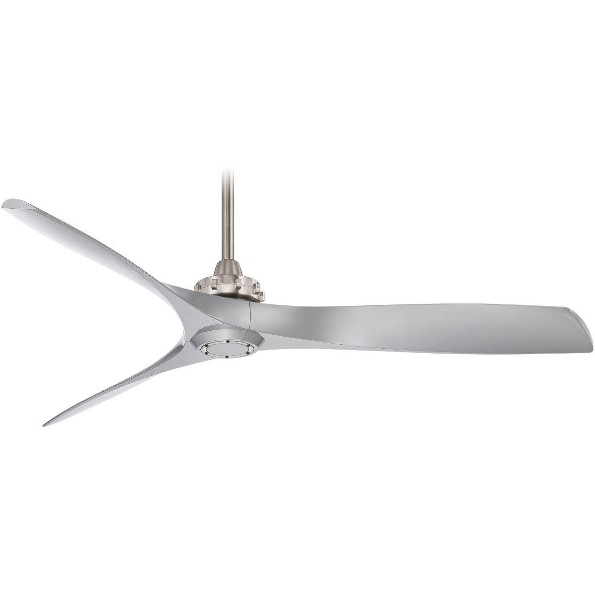 Aviation 60" Brushed Nickel and Silver Indoor Ceiling Fan with Remote - Bees Lighting