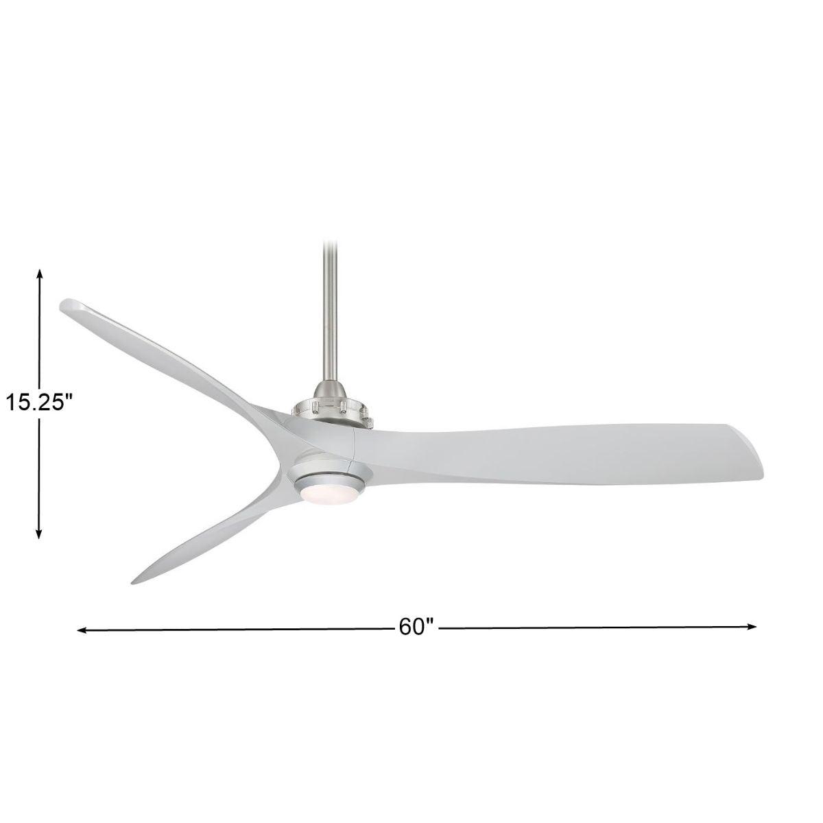 Aviation 60 Inch Modern Propeller Ceiling Fan With Light And Remote