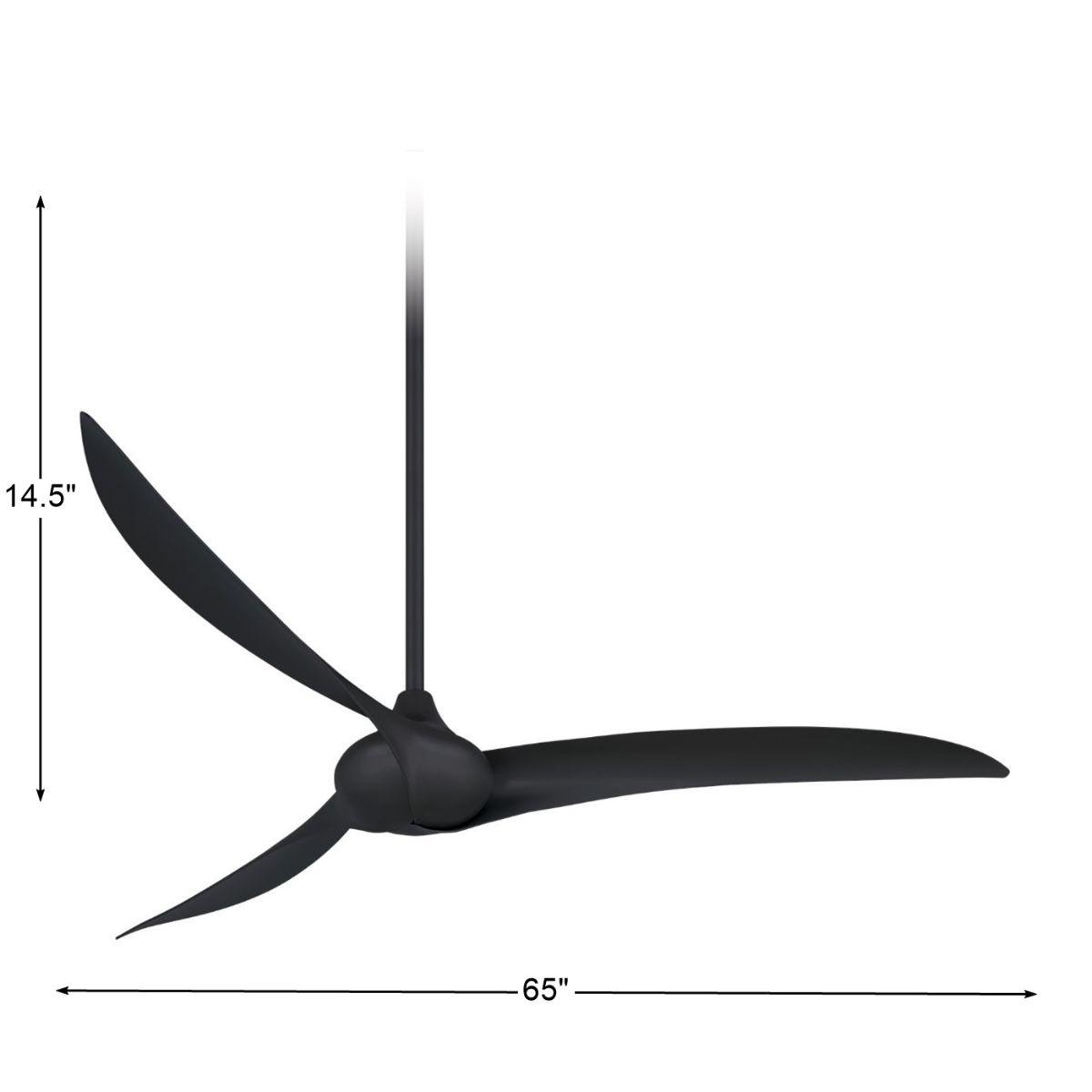 Wave 65" Coal Indoor Ceiling Fan with Remote - Bees Lighting