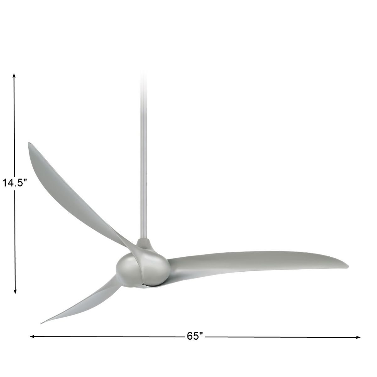 Wave 65" Silver Indoor Ceiling Fan with Remote - Bees Lighting