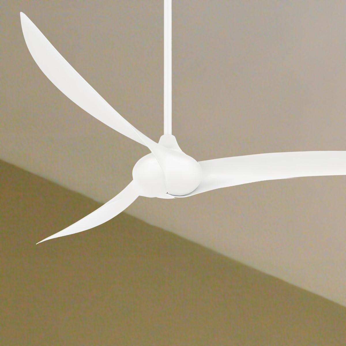 Wave 65" White Indoor Ceiling Fan with Remote - Bees Lighting