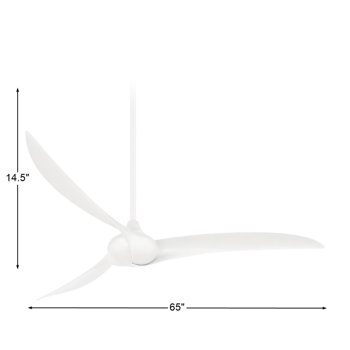 Wave 65" White Indoor Ceiling Fan with Remote - Bees Lighting
