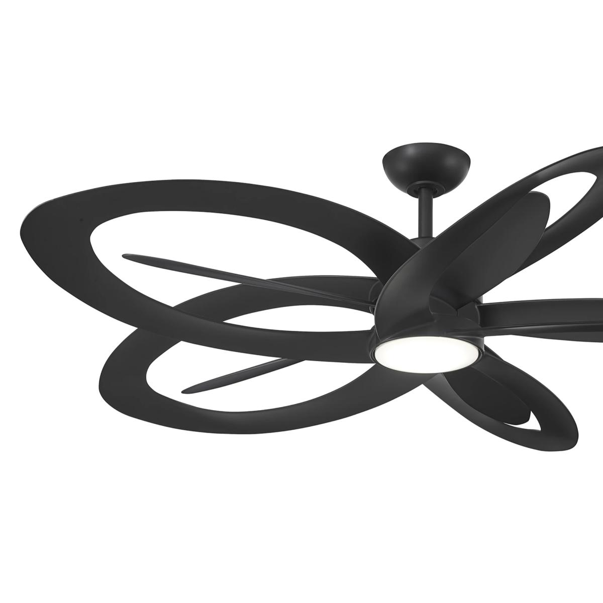 Pinup LED 60" Black Coal Unique Ceiling Fan with Remote - Bees Lighting