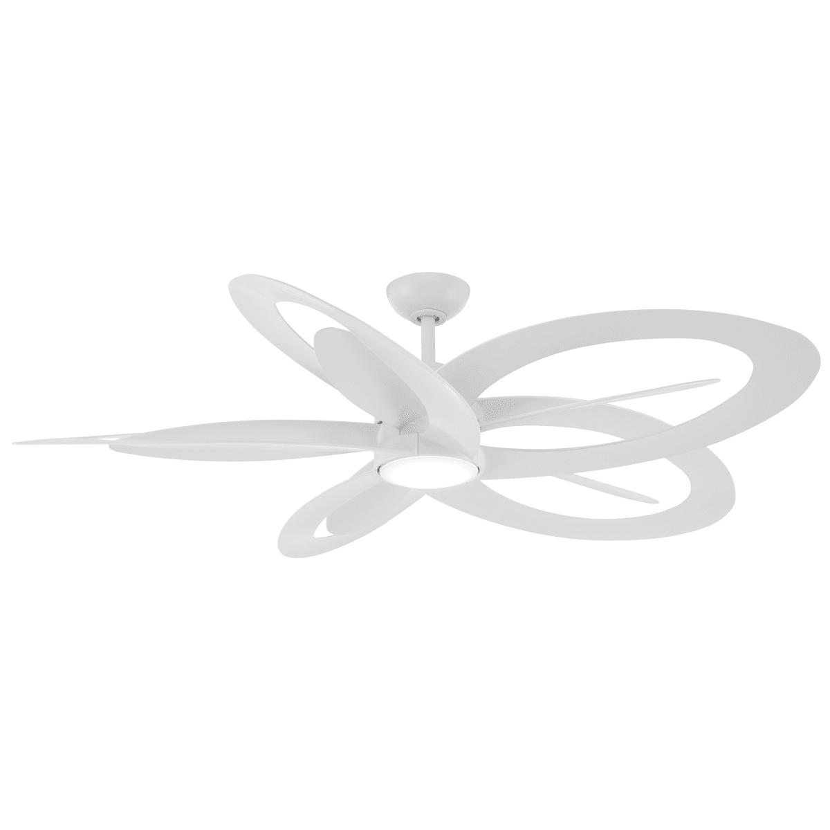 Pinup LED 60" Flat White Unique Ceiling Fan with Remote - Bees Lighting