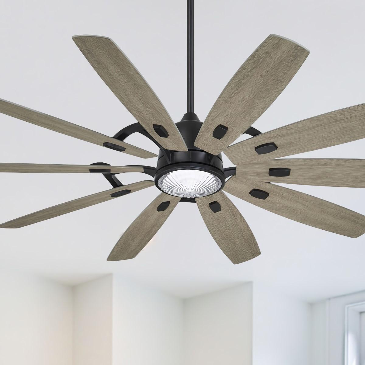 Barn 65" LED Smart Ceiling Fan with Remote, Black Coal - Bees Lighting