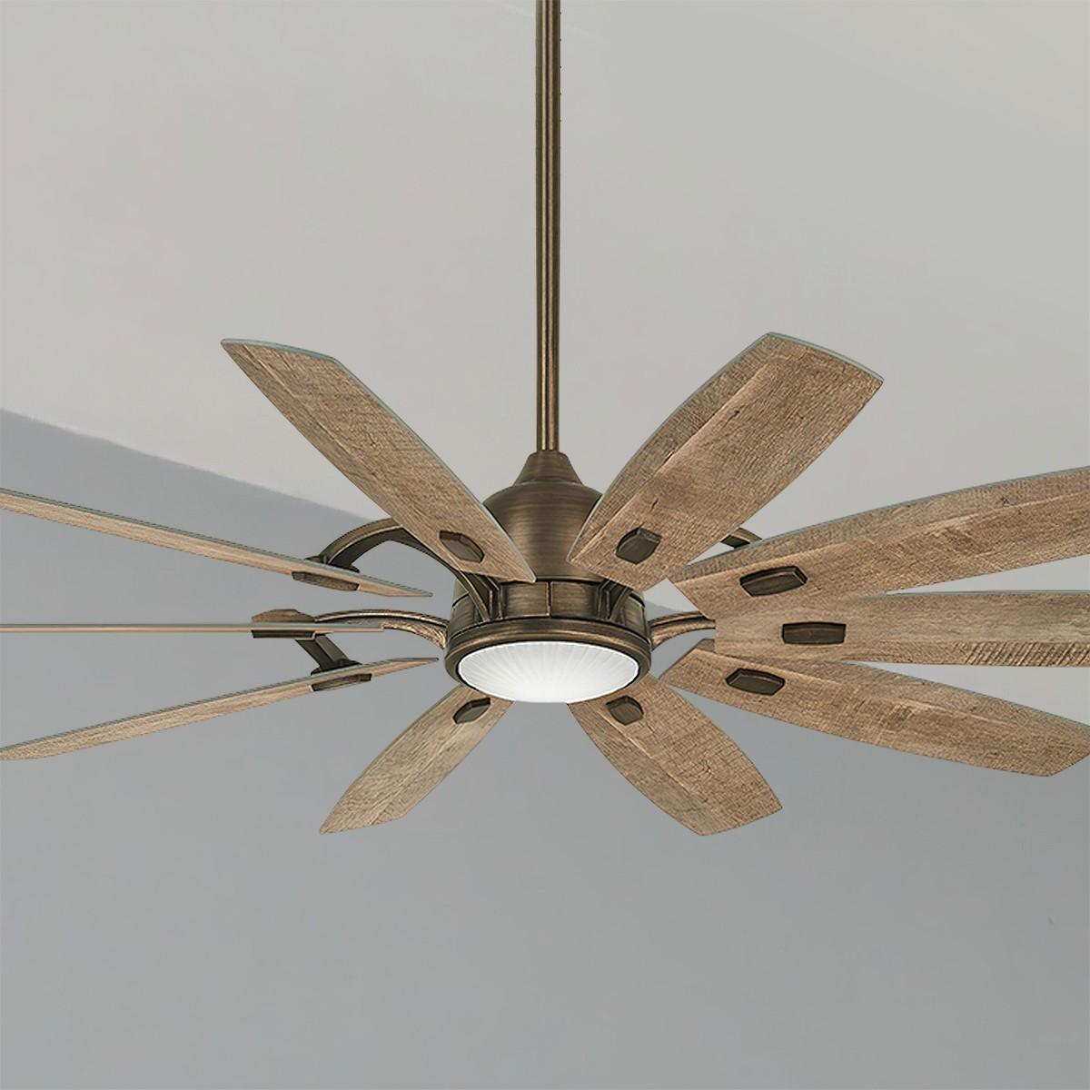 Minka Aire Barn 65 Inch Farmhouse Windmill Smart Ceiling Fan With Light And Remote Bees Lighting