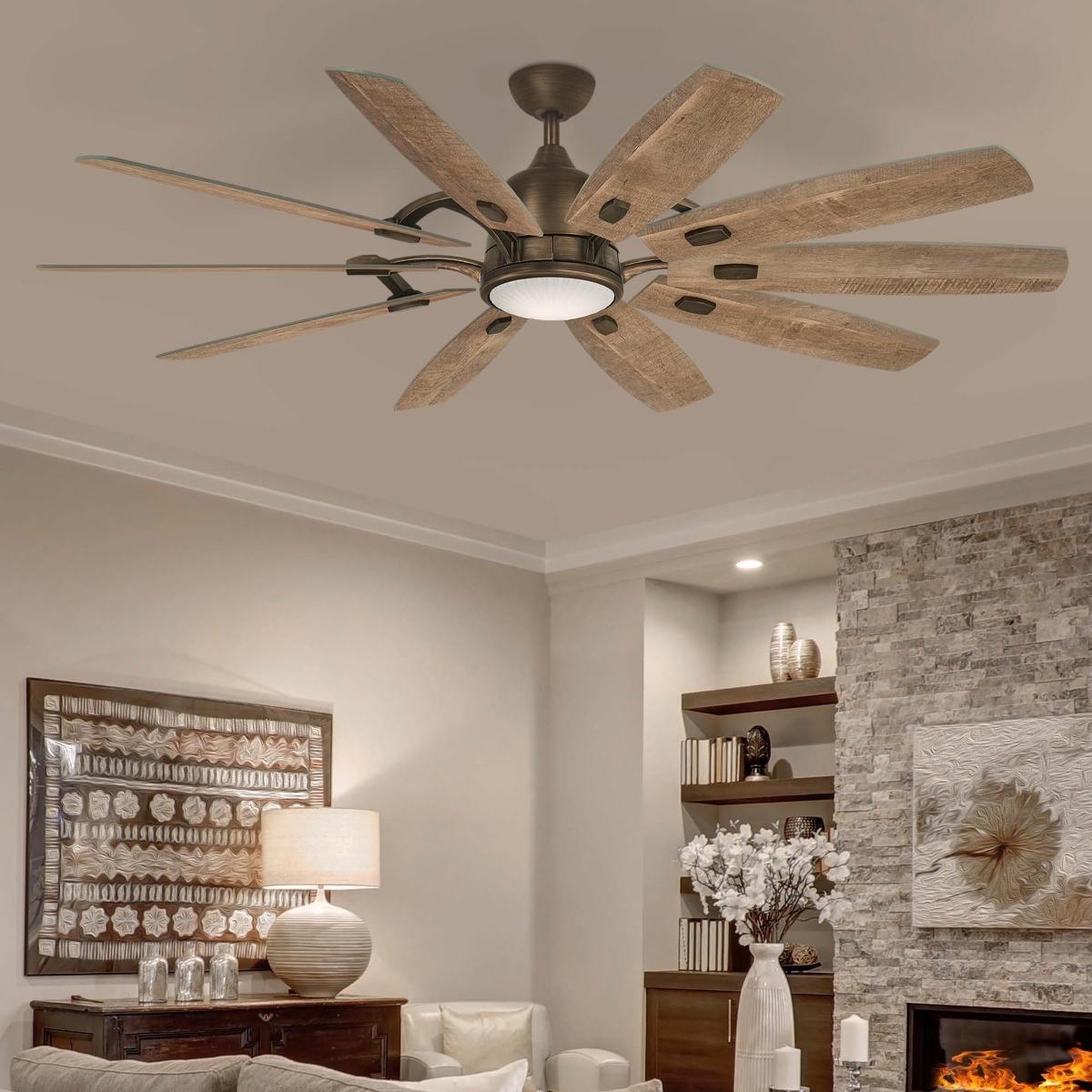 Barn LED 65" Smart Ceiling Fan with Remote, Heirloom Bronze - Bees Lighting