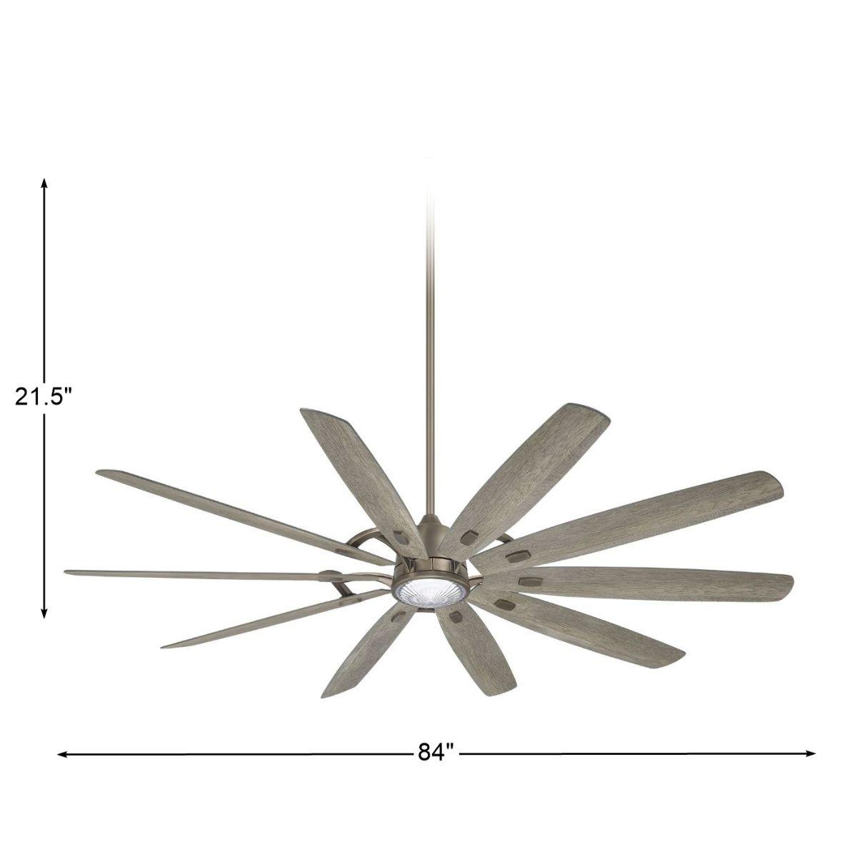 Barn H20 LED 84" Outdoor Smart Ceiling Fan with Remote, Burnished Nickel - Bees Lighting