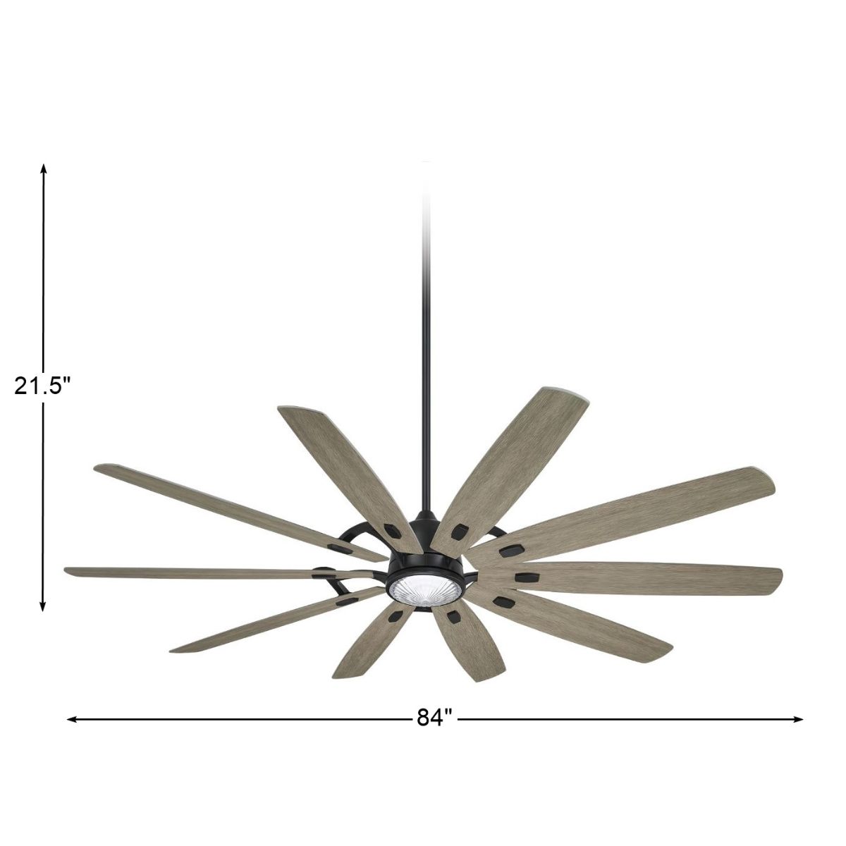 Barn H20 84" LED Outdoor Smart Ceiling Fan with Remote, Black Coal - Bees Lighting