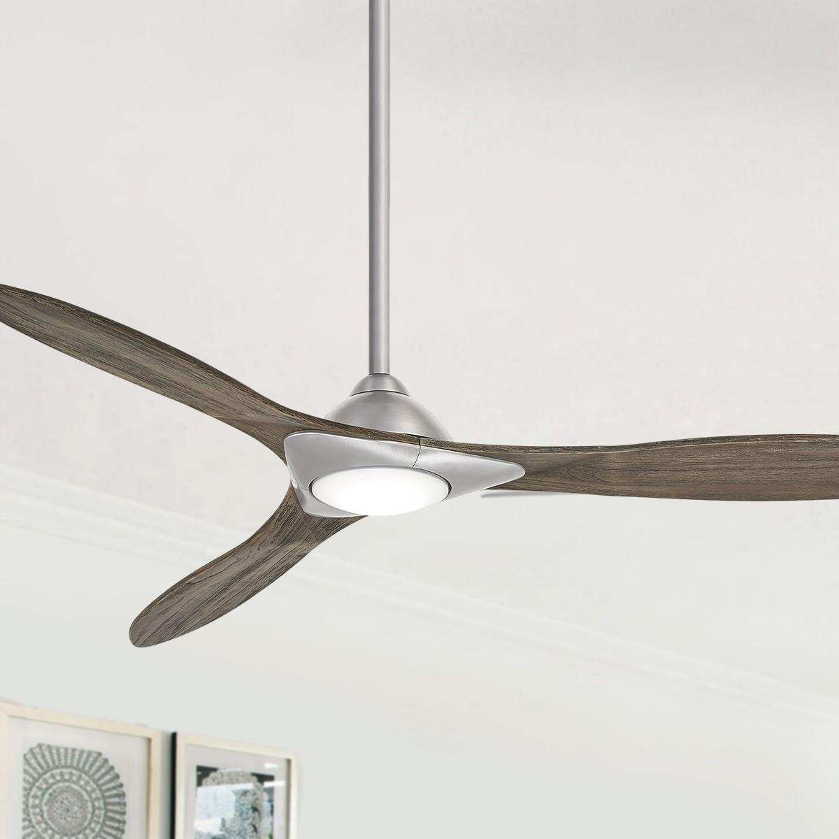 Sleek LED 60" Smart Ceiling Fan with Remote, Brushed Nickel