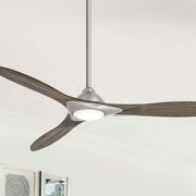 Sleek LED 60" Smart Ceiling Fan with Remote, Brushed Nickel - Bees Lighting