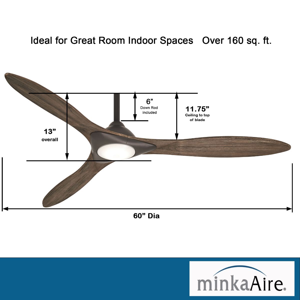 Sleek LED 60" Smart Ceiling Fan with Remote, Oil Rubbed Bronze - Bees Lighting