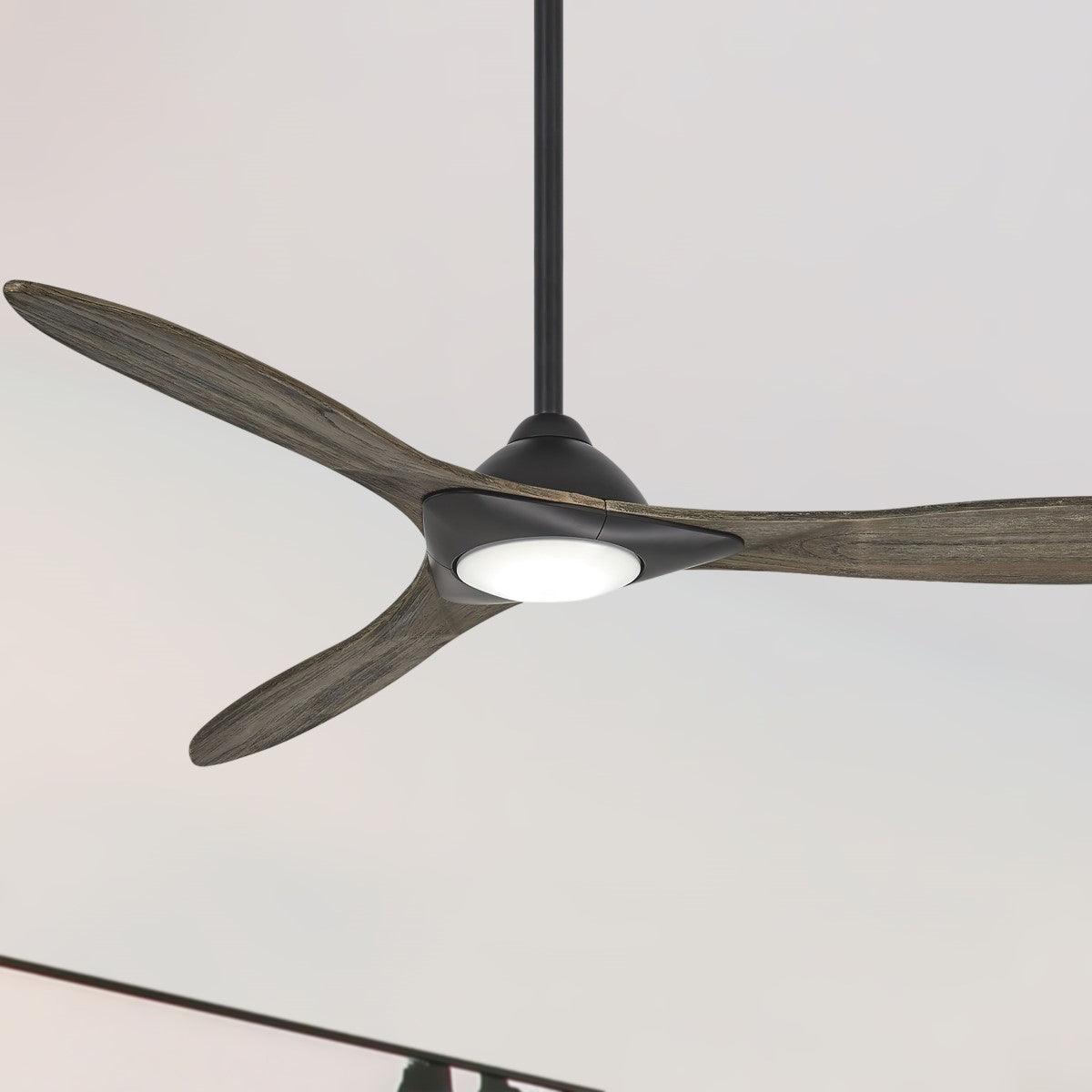 Sleek 60 Inch Contemporary Propeller Smart Ceiling Fan With Light And Remote - Bees Lighting