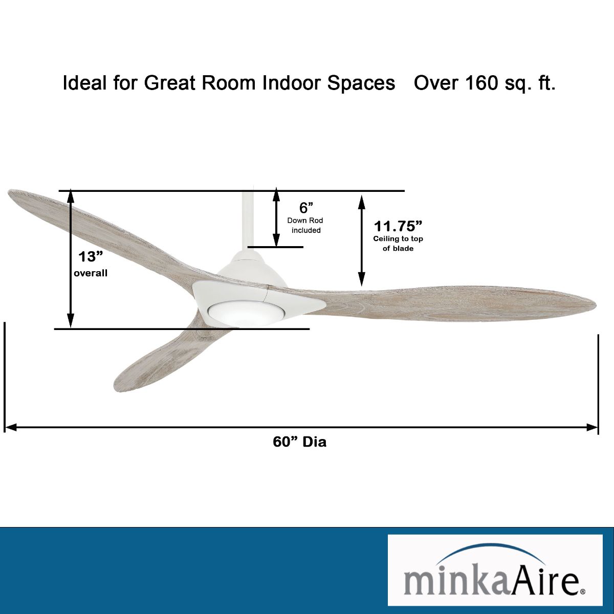 Sleek 60 Inch Contemporary Propeller Smart Ceiling Fan With Light And Remote