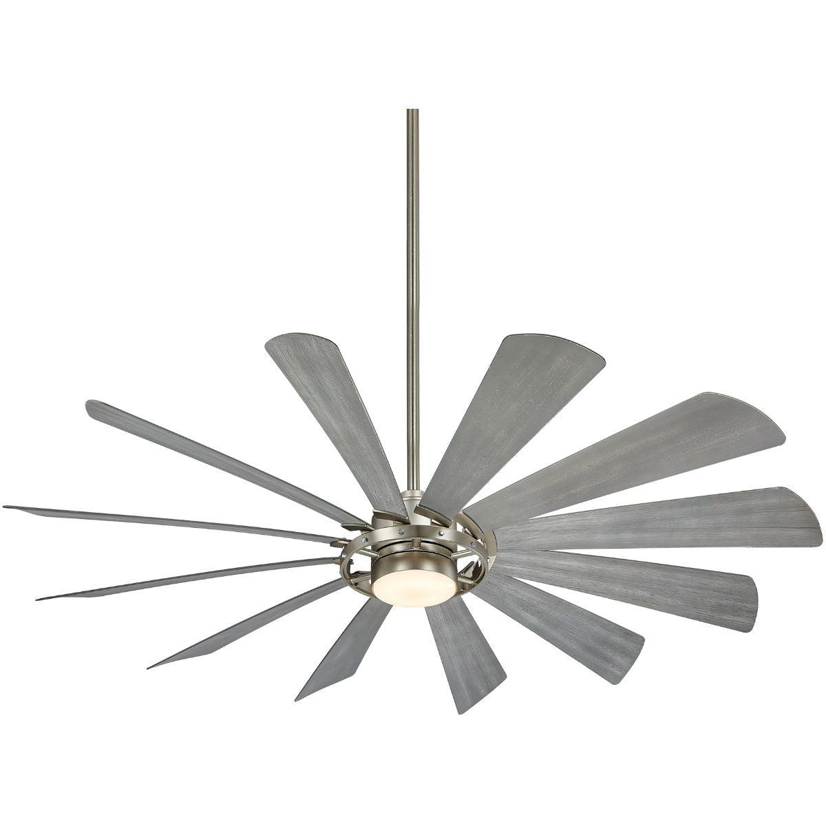 Windmolen LED 65" Wet Rated Smart Ceiling Fan, Brushed Steel - Bees Lighting