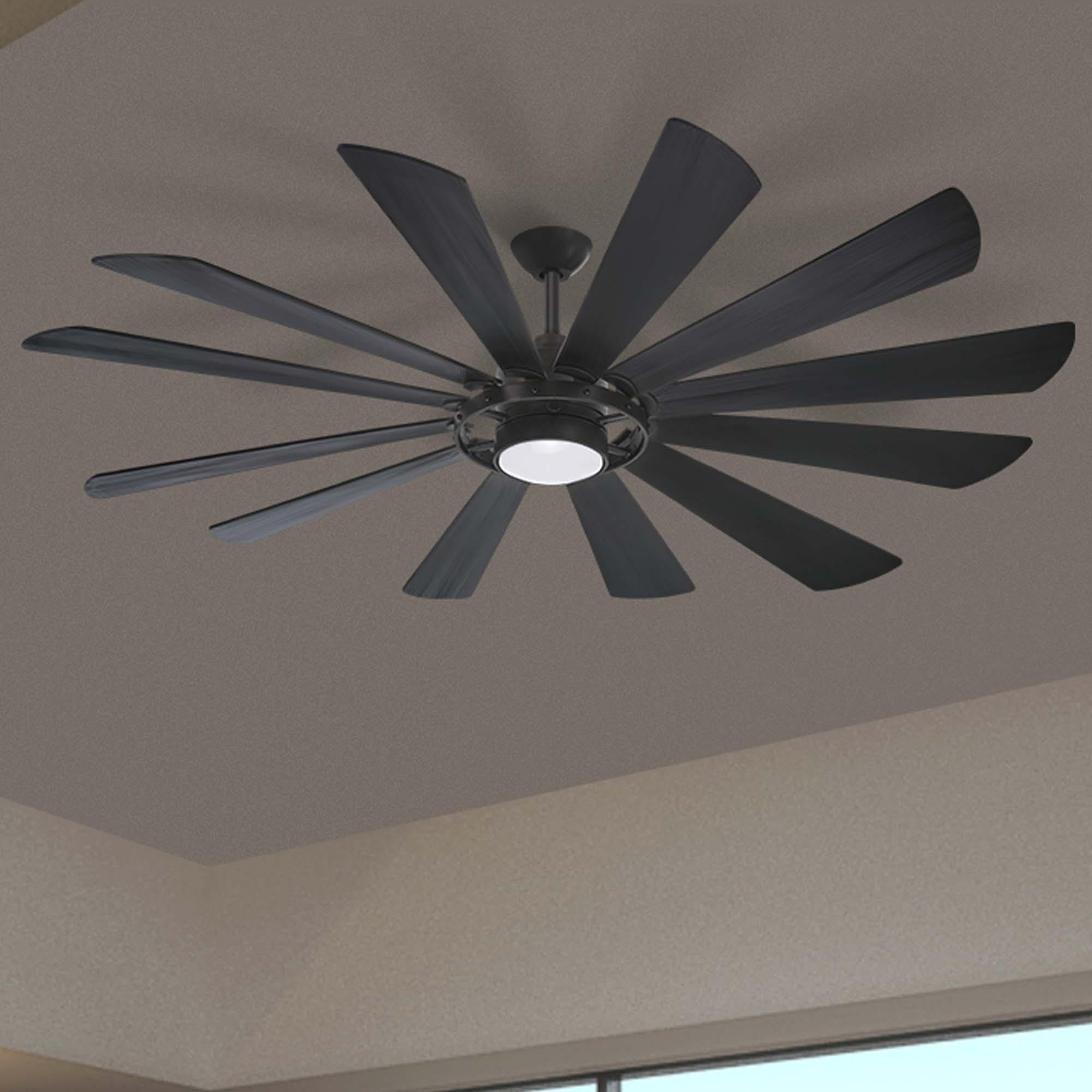 Windmolen LED 65" Wet Rated Smart Ceiling Fan, Textured Coal - Bees Lighting