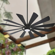 Windmolen LED 65" Wet Rated Smart Ceiling Fan, Textured Coal - Bees Lighting