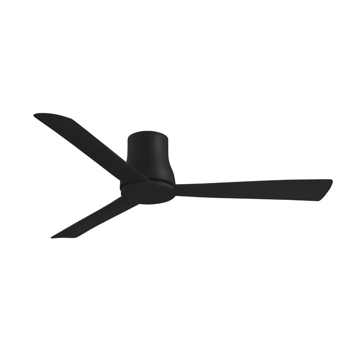 Simple Flush 52" Black Coal Outdoor Ceiling Fan with Remote - Bees Lighting