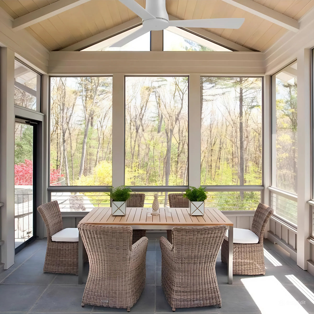 Simple Flush 52" Gray Outdoor Ceiling Fan with Remote - Bees Lighting