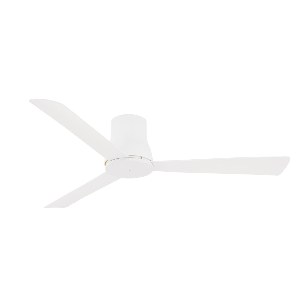 Simple Flush 52" White Outdoor Ceiling Fan with Remote